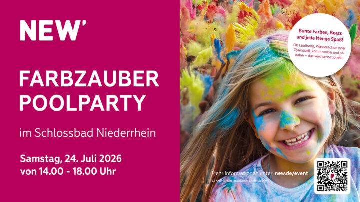 Farbzauber Poolparty im Schlossbad Niederrhein